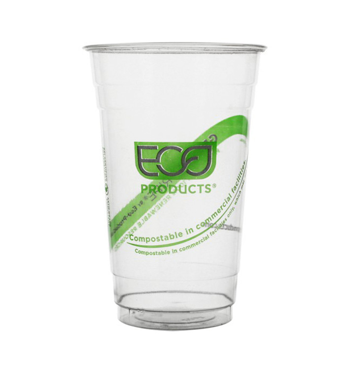 Vaso Almidón de Maíz PLA "Green Stripe" 590ml (50 Uds) Vaso Almidón de Maíz PLA "Green Stripe" 590ml (50 Uds)