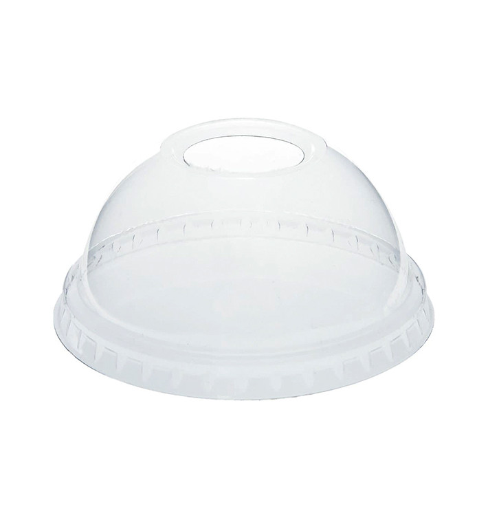 Tapa Cúpula con Agujero PLA Transp. Ø9,5cm (100 Uds) Tapa Cúpula con Agujero PLA Transp. Ø9,5cm (100 Uds)
