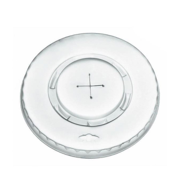 Tapa Plana con Cruz PLA Transp. Ø9,5cm (100 Uds) Tapa Plana con Cruz PLA Transp. Ø9,5cm (100 Uds)