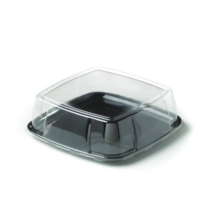 Bandeja Reutilizable PS Cuadrada Dura Negro con Tapa 40x40cm (5 Uds) Bandeja Reutilizable PS Cuadrada Dura Negro con Tapa 40x40cm (5 Uds)