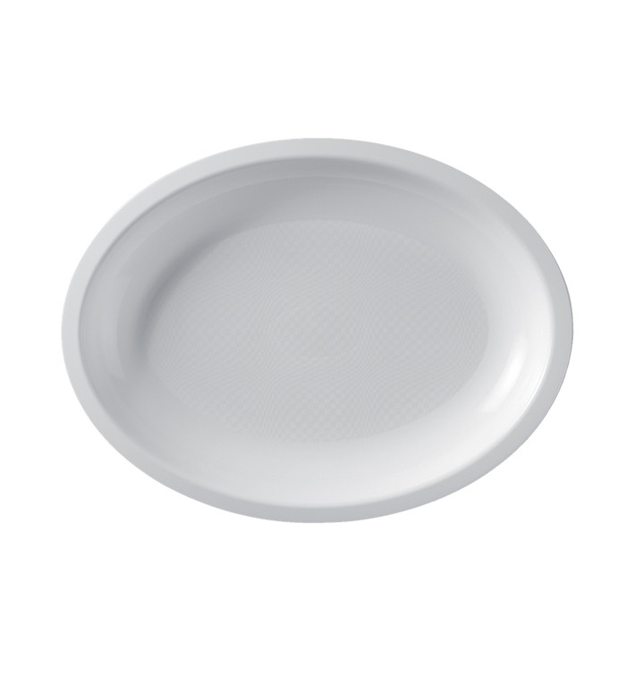 Bandeja Reutilizable PP Ovalada Round Blanca 25,5x19cm (50 Uds) Bandeja Reutilizable PP Ovalada Round Blanca 25,5x19cm (50 Uds)