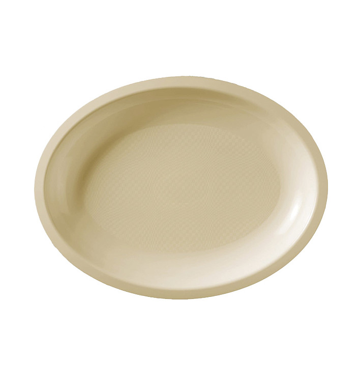 Bandeja Reutilizable PP Ovalada Round Crema 25,5x19cm (50 Uds) Bandeja Reutilizable PP Ovalada Round Crema 25,5x19cm (50 Uds)