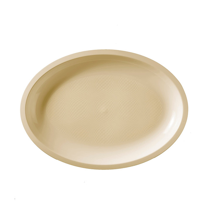 Bandeja Reutilizable PP Ovalada Round Crema 31,5x22cm (25 Uds) Bandeja Reutilizable PP Ovalada Round Crema 31,5x22cm (25 Uds)