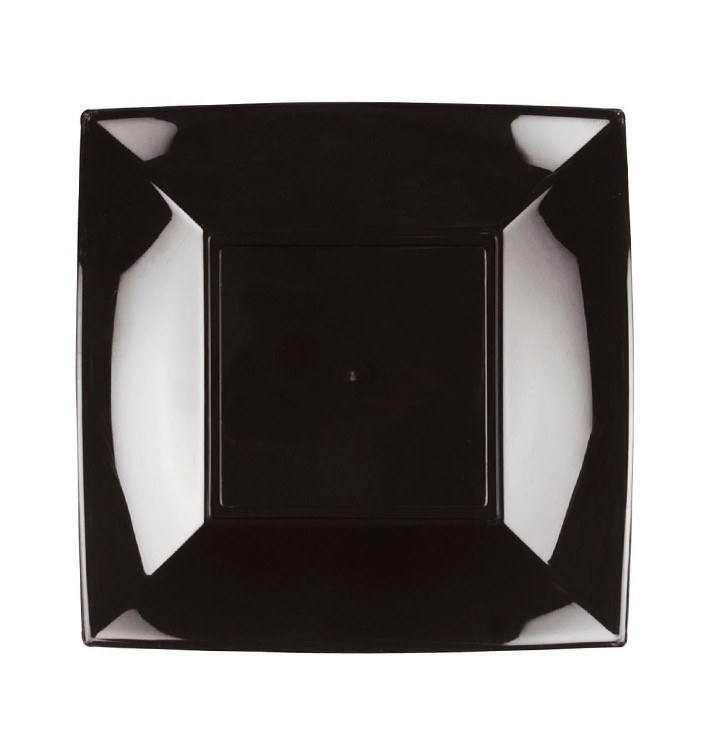 Plato Hondo Reutilizable PP Negro Nice 18cm (25 Uds) Plato Hondo Reutilizable PP Negro Nice 18cm (25 Uds)