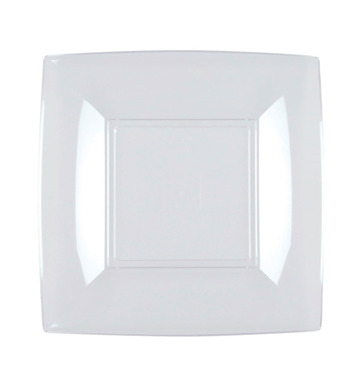 Plato Llano Reutilizable PS Transp. Nice 18cm (25 Uds)