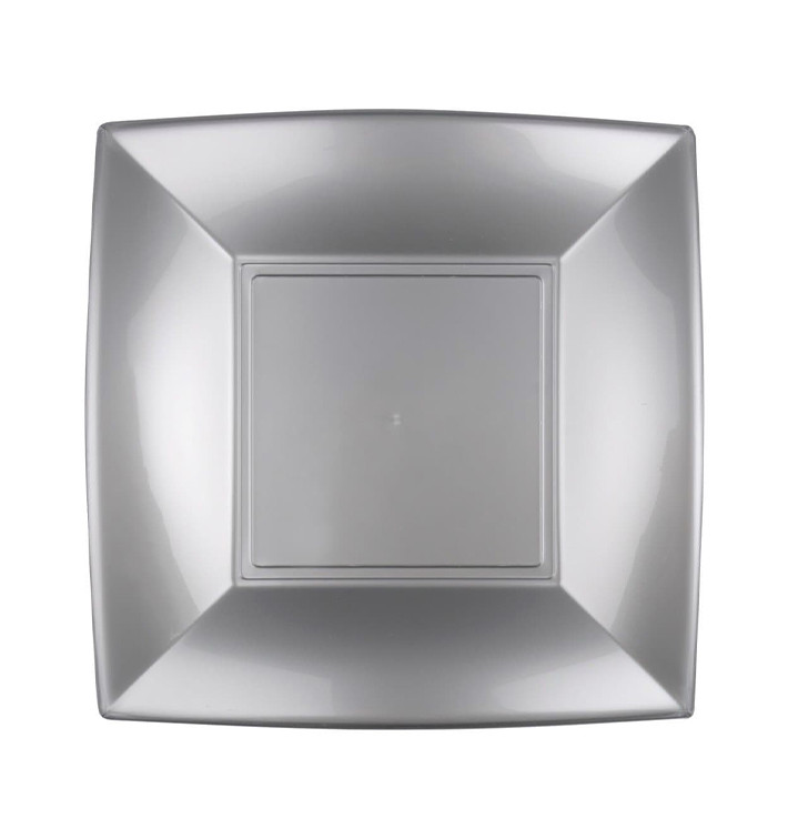Plato Llano Reutilizable PP Gris Nice 18cm (25 Uds) Plato Llano Reutilizable PP Gris Nice 18cm (25 Uds)