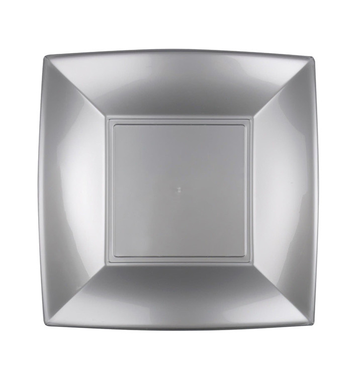 Plato Llano Reutilizable PP Gris Nice 23cm (25 Uds) Plato Llano Reutilizable PP Gris Nice 23cm (25 Uds)