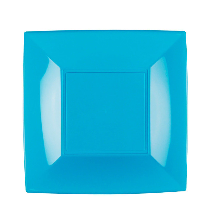 Plato Llano Reutilizable PP Turquesa Nice 23cm (25 Uds) Plato Llano Reutilizable PP Turquesa Nice 23cm (25 Uds)