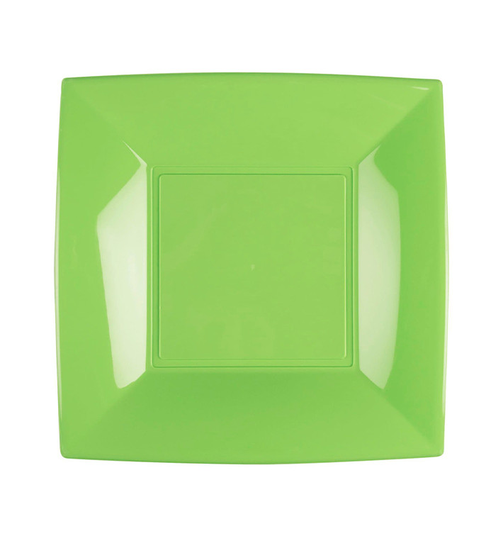 Plato Llano Reutilizable PP Verde Lima Nice 23cm (25 Uds) Plato Llano Reutilizable PP Verde Lima Nice 23cm (25 Uds)