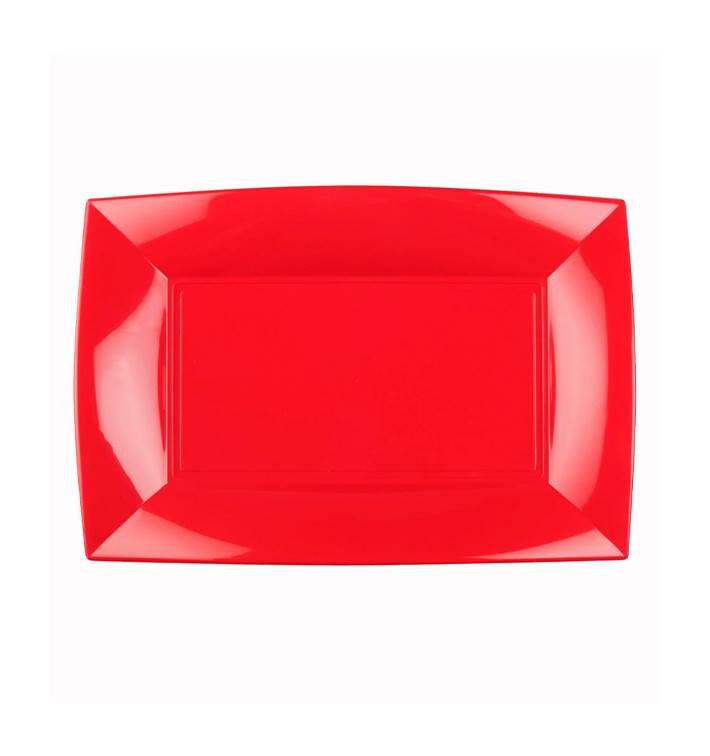 Bandeja Reutilizable PP Rojo Nice 28x19cm (12 Uds) Bandeja Reutilizable PP Rojo Nice 28x19cm (12 Uds)