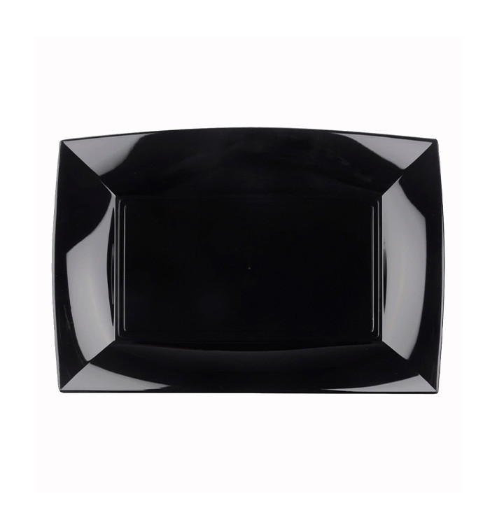 Bandeja Reutilizable PP Negro Nice 28x19cm (12 Uds) Bandeja Reutilizable PP Negro Nice 28x19cm (12 Uds)