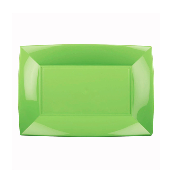 Bandeja Reutilizable PP Verde Lima Nice 28x19cm (12 Uds) Bandeja Reutilizable PP Verde Lima Nice 28x19cm (12 Uds)