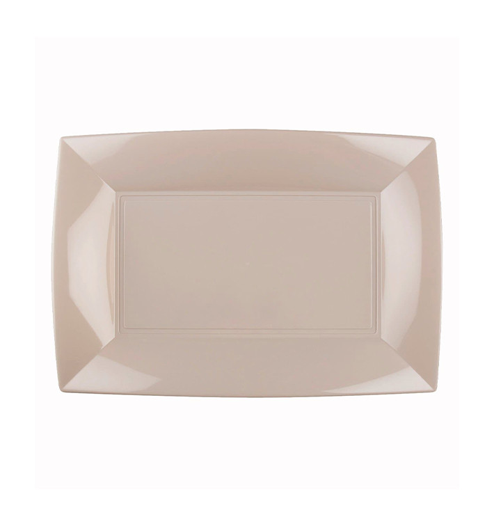 Bandeja Reutilizable PP Beige Nice 28x19cm (12 Uds) Bandeja Reutilizable PP Beige Nice 28x19cm (12 Uds)