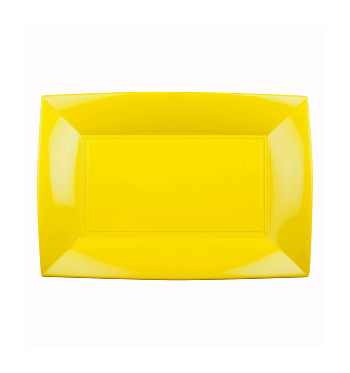 Bandeja Reutilizable PP Amarillo Nice 28x19cm (12 Uds) Bandeja Reutilizable PP Amarillo Nice 28x19cm (12 Uds)