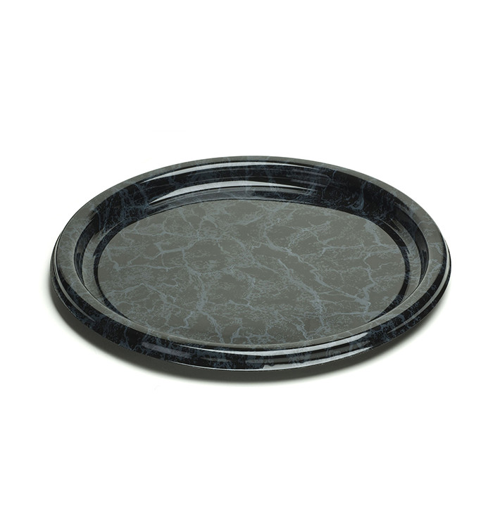 Bandeja Reutilizable PET Redonda Marmol 40cm (5 Uds) Bandeja Reutilizable PET Redonda Marmol 40cm (5 Uds)