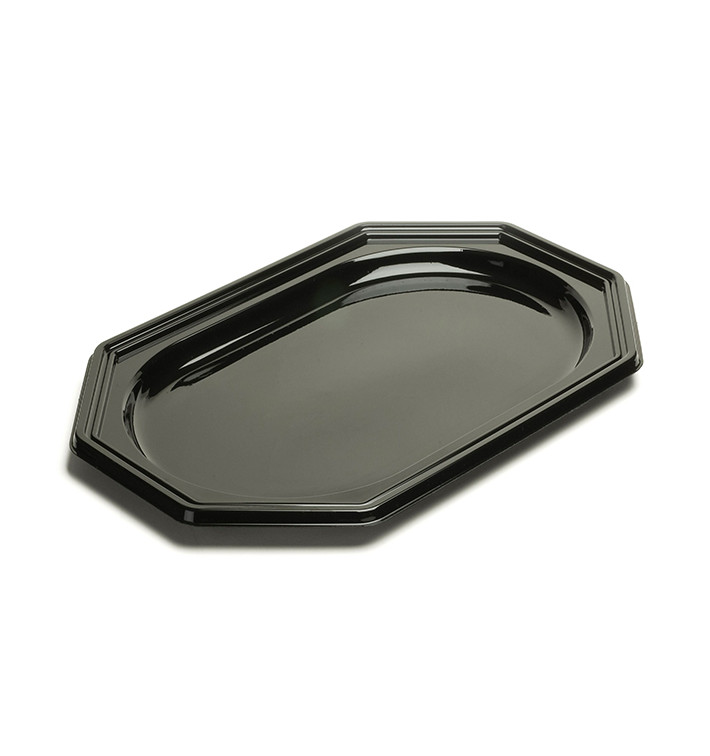 Bandeja Reutilizable PET Octogonal Negra 36x24cm (10 Uds) Bandeja Reutilizable PET Octogonal Negra 36x24cm (10 Uds)
