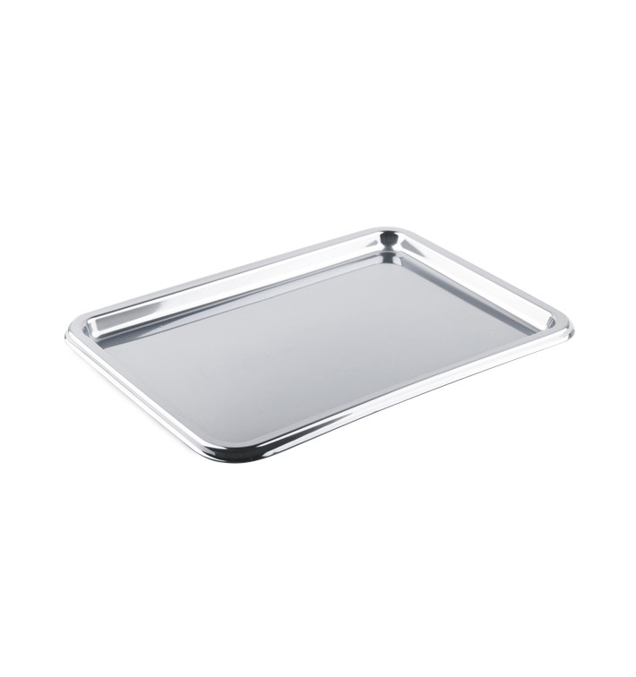 Bandeja Reutilizable PET Rectangular Plata 35X24cm (5 Uds) Bandeja Reutilizable PET Rectangular Plata 35X24cm (5 Uds)