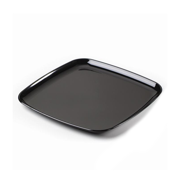 Bandeja Reutilizable PS Cuadrada Dura Negro 35x35cm (5 Uds) Bandeja Reutilizable PS Cuadrada Dura Negro 35x35cm (5 Uds)