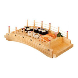 Bandeja Puente para Sushi de Madera 43x21,5x12,5cm (1 Ud)