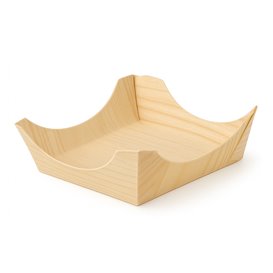 Bandeja de Hojuela de Pino 75x75x30mm (100 Uds)