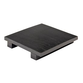 Bandeja de Bambú Negro para Sushi 15x15x2,5cm (1 Ud)