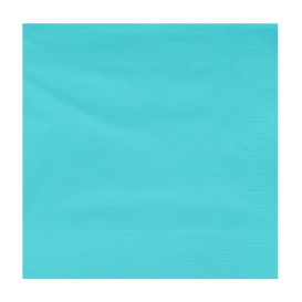 Servilleta Papel Cenefa 20x20cm 2C Turquesa (100 Uds)