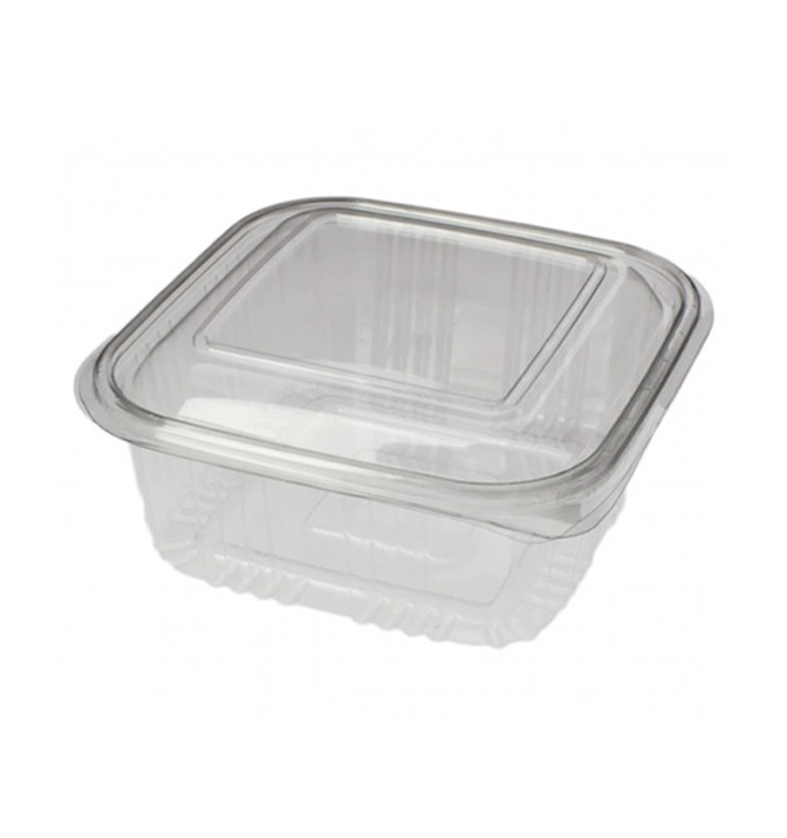 Tarrina Cuadrada Tapa Bisagra PET 500ml (100 Uds) Tarrina Cuadrada Tapa Bisagra PET 500ml (100 Uds)