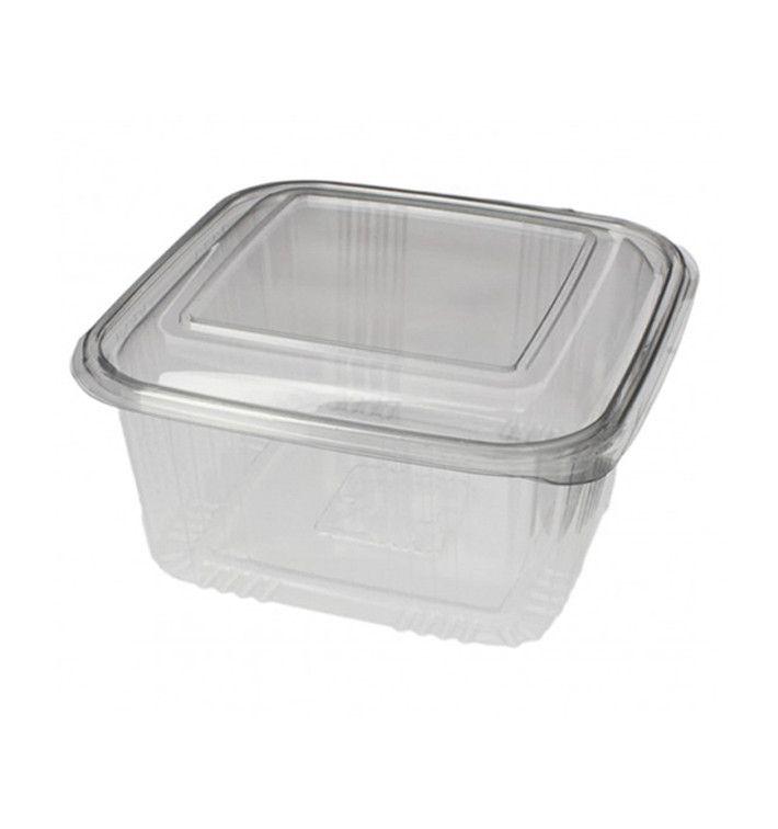 Tarrina Cuadrada Tapa Bisagra PET 1000ml (100 Uds) Tarrina Cuadrada Tapa Bisagra PET 1000ml (100 Uds)