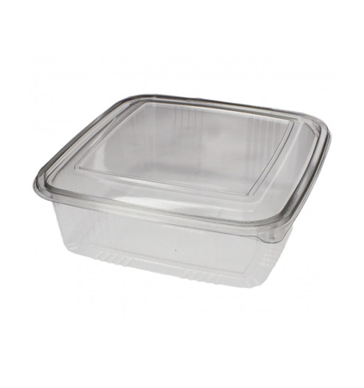 Tarrina Cuadrada Tapa Bisagra PET 1500ml (50 Uds) Tarrina Cuadrada Tapa Bisagra PET 1500ml (50 Uds)