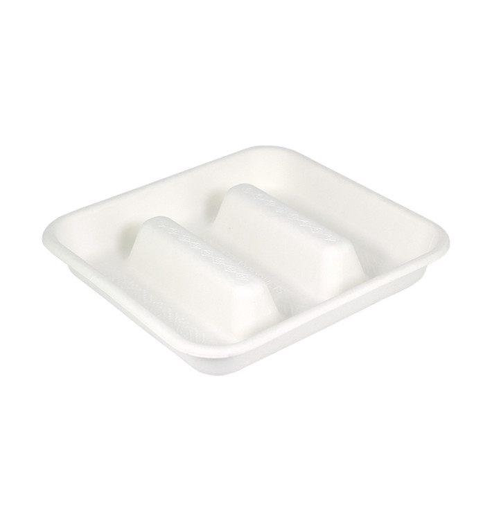 Envase para Tacos de Caña de Azúcar Blanco 18,5x18,5cm (50 Uds) Envase para Tacos de Caña de Azúcar Blanco 18,5x18,5cm (50 Uds)