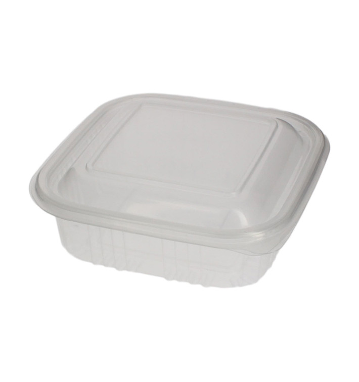 Tarrina Cuadrada Tapa Bisagra PP 370ml (100 Uds) Tarrina Cuadrada Tapa Bisagra PP 370ml (100 Uds)