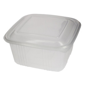 Tarrina Cuadrada Tapa Bisagra PP 750ml (100 Uds)