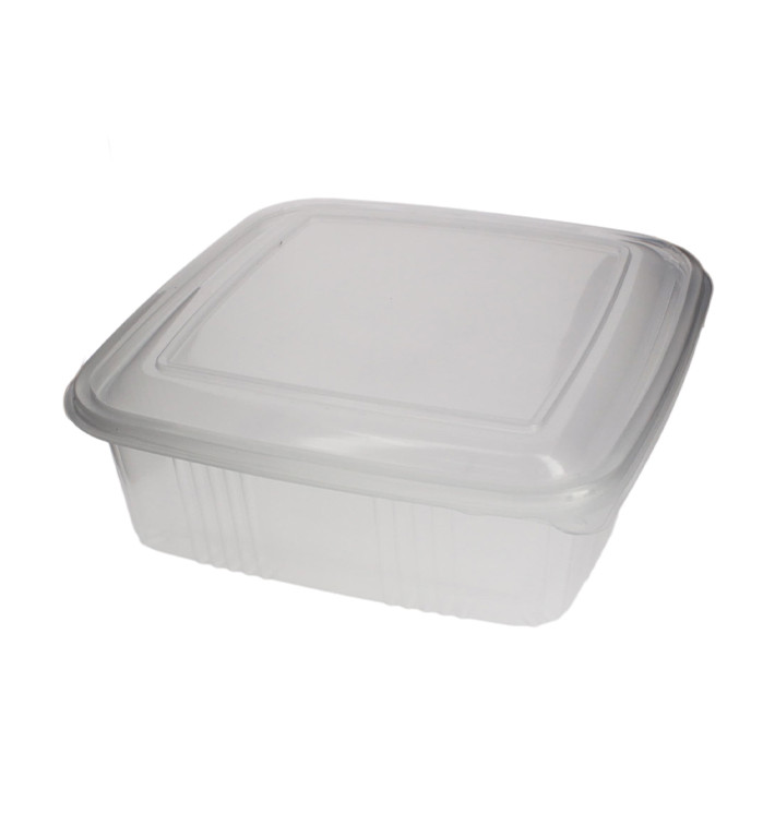 Tarrina Cuadrada Tapa Bisagra PP 1500ml (50 Uds) Tarrina Cuadrada Tapa Bisagra PP 1500ml (50 Uds)