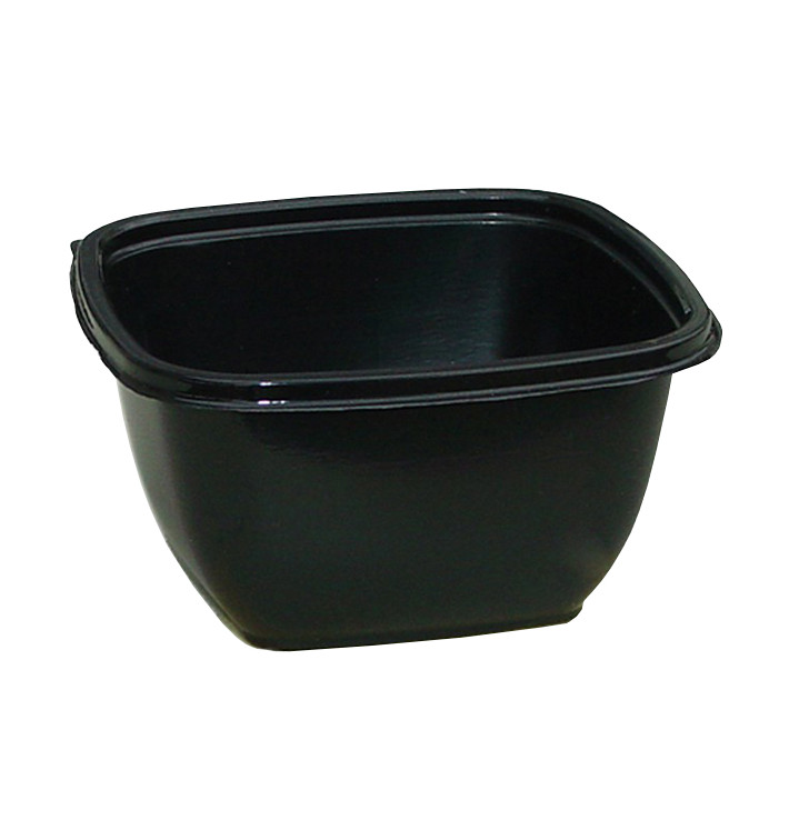 Bol Plástico Cuadrado Negro PET 500ml 125x125x70mm (50 Uds) Bol Plástico Cuadrado Negro PET 500ml 125x125x70mm (50 Uds)
