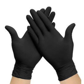 Guantes de Nitrilo Sin Talco Negro Talla L AQL 1.5 (100 Uds)