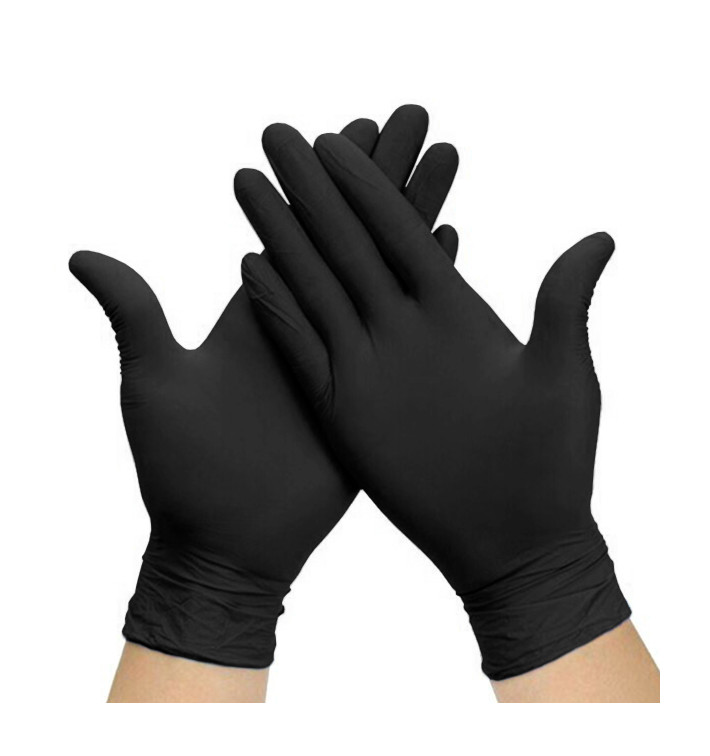 Guantes de Nitrilo Sin Talco Negro Talla S AQL 1.5 (100 Uds)