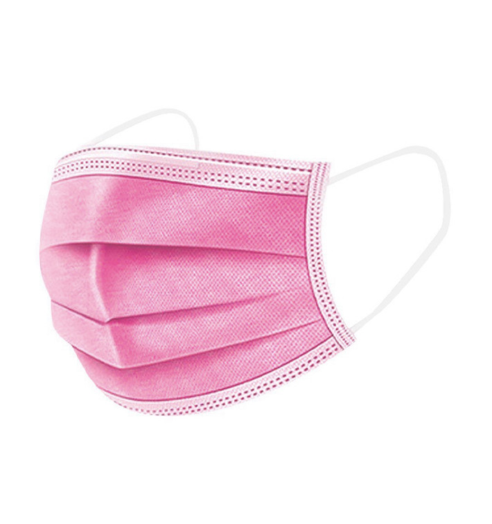 Mascarilla Triple Capa con Gomas Tipo I Rosa (50 Uds) Mascarilla Triple Capa con Gomas Tipo I Rosa (50 Uds)