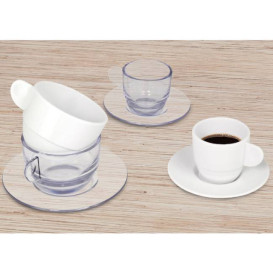 Taza Reutilizable SAN "Cappuccino" Transparente 166ml (6 Uds)