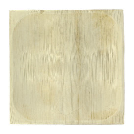 Plato Cuadrado Hoja de Palma 4C 20,5X20,5cm (10 Uds)
