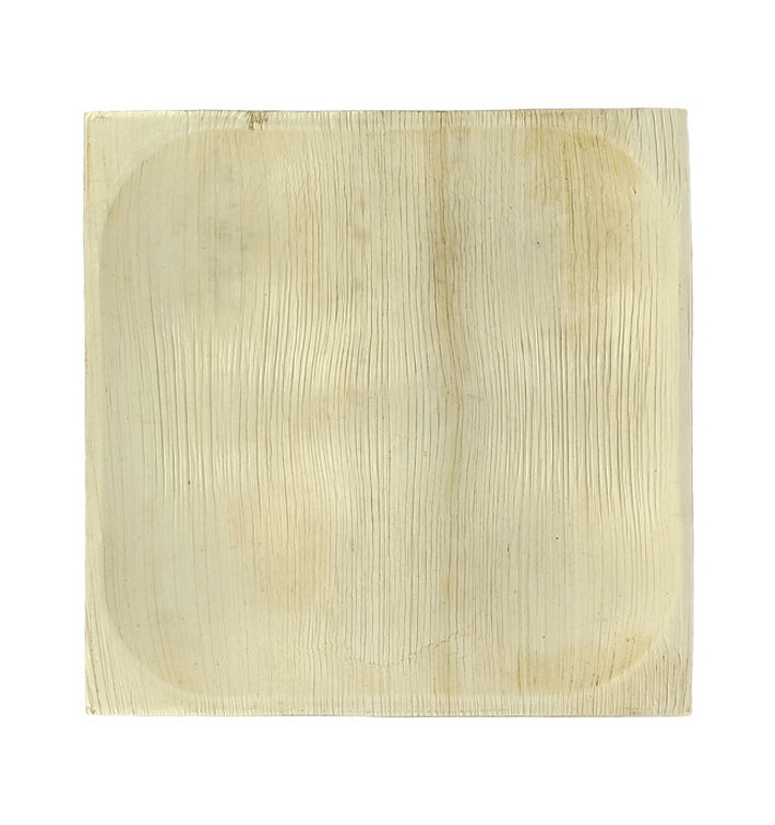 Plato Cuadrado Hoja de Palma 4C 20,5X20,5cm (10 Uds)