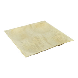 Plato Cuadrado Hoja de Palma 4C 20,5X20,5cm (10 Uds)