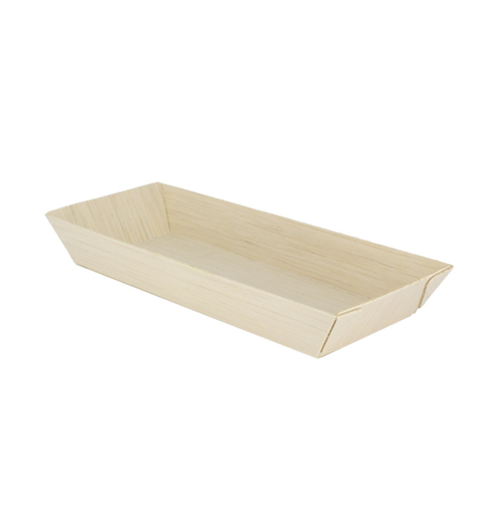 Bandeja de Madera 21,5x8,5x2,8cm 350ml (25 Uds) Bandeja de Madera 21,5x8,5x2,8cm 350ml (25 Uds)