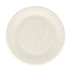 Plato de Papel Blanco Biodegradable Ø18 cm (100 Uds)