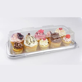 Bandeja Plastico Catering Rectang. Plata 35X16 cm (5 Uds)