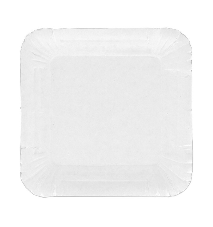 Bandeja de Carton Cuadrada Blanca 13x13 cm (100 Uds)