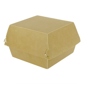 Caja Hamburguesa XXL Kraft Doble Cierre 13x13x9cm (50 Uds)