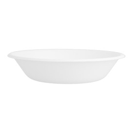 Plato Hondo Caña de Azucar Blanco Ø160mm (50 Uds)