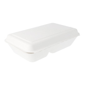 Envase MenuBox Caña Azúcar 2C Blanco 225x165x64mm (50 Uds)