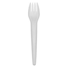 Tenedor de Papel Blanco 17cm (50 Uds)