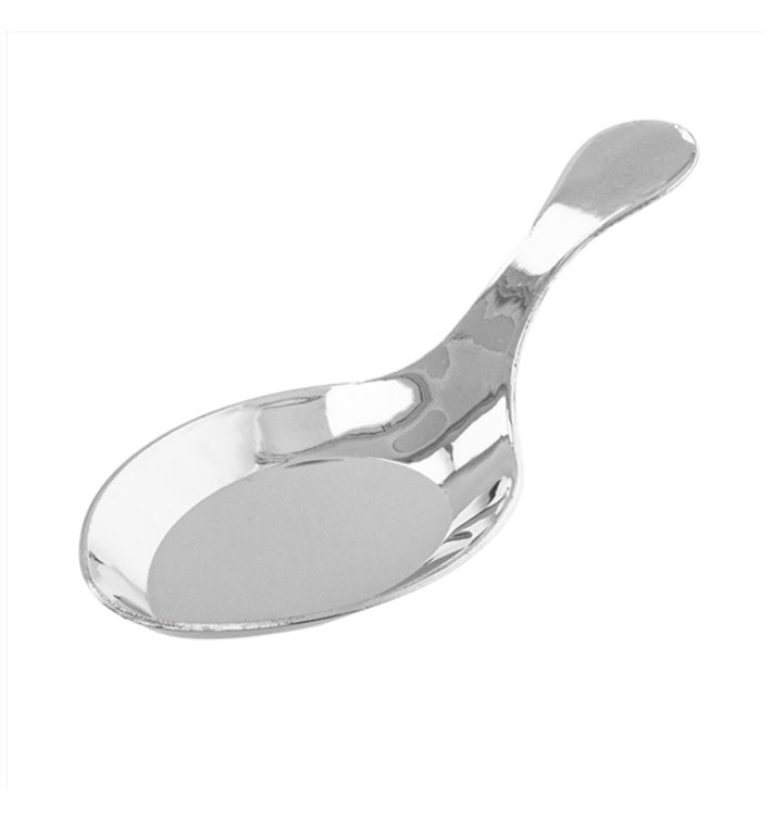 Cucharita Plastico para Salsas Plateado 10 cm (50 uds)